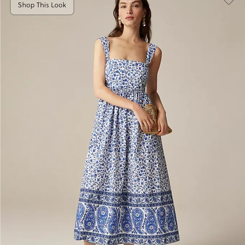 NWT J. Crew Blue and White Floral Maxi Dress